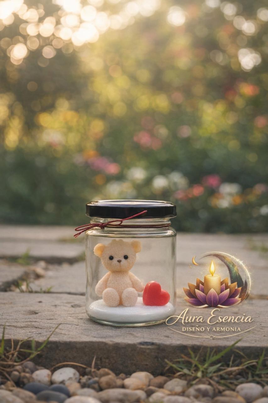 Vela de Osito con corazón