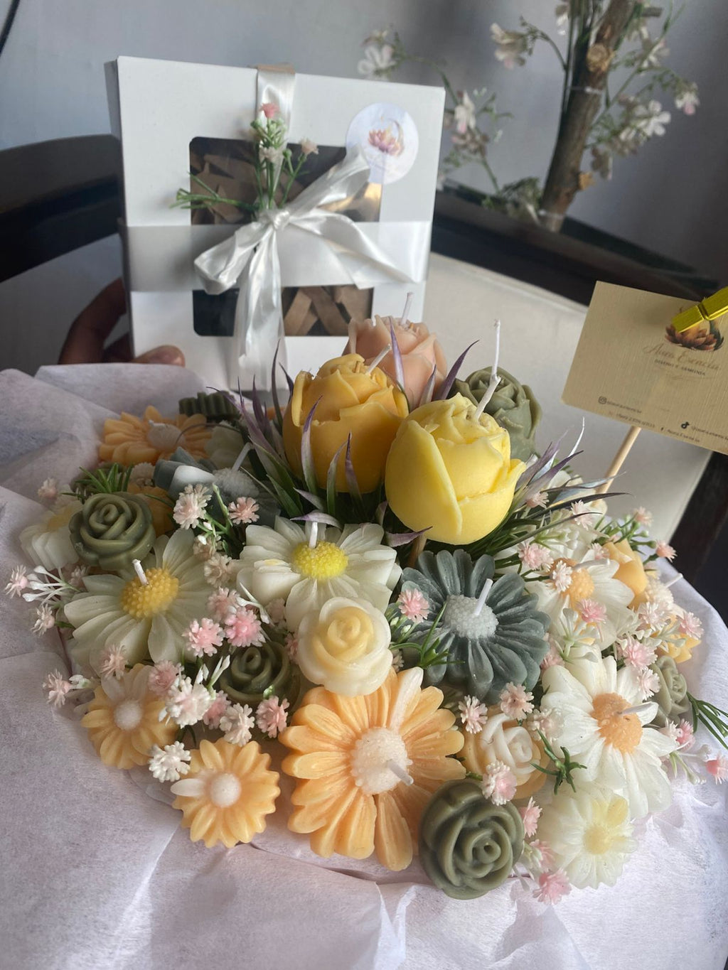 Bouquet de Velas Artesanales + Quemador Wax Melt