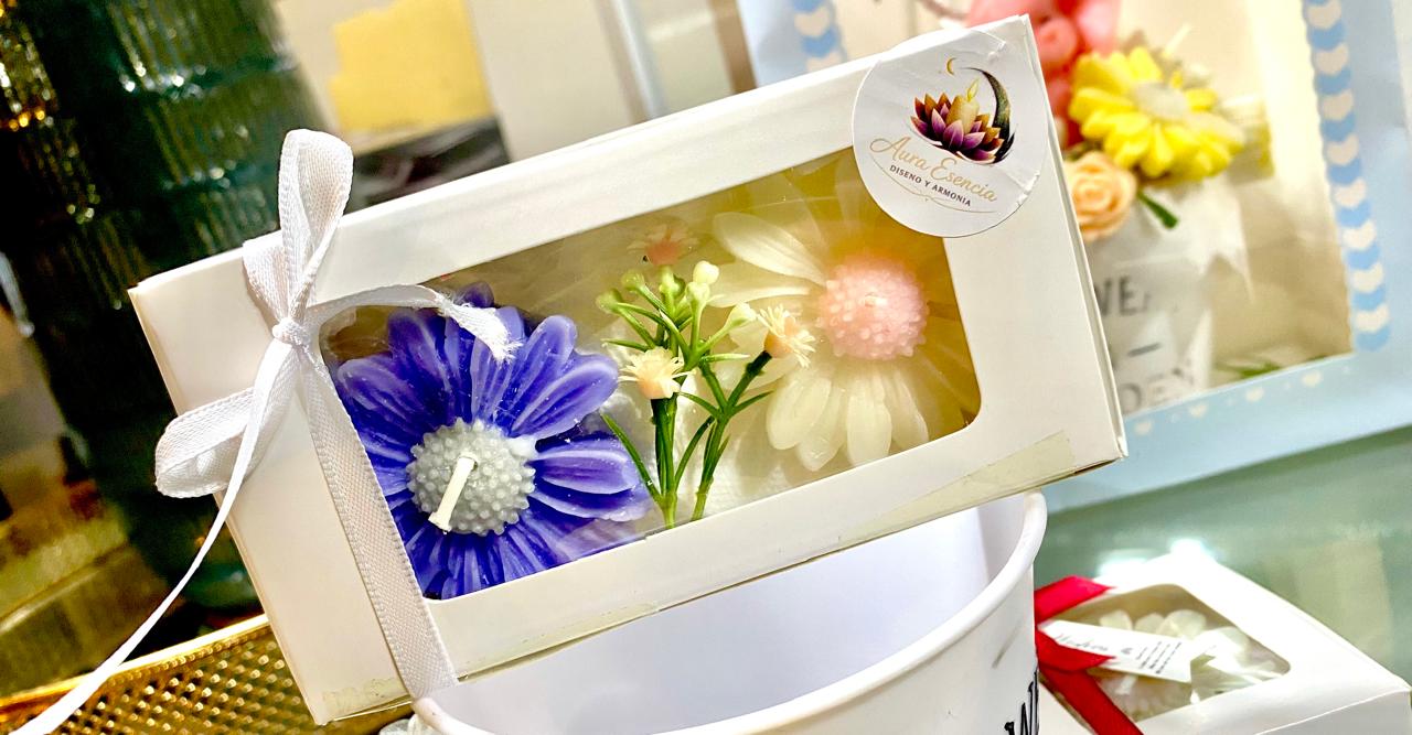 Set de Velas Florales en Caja