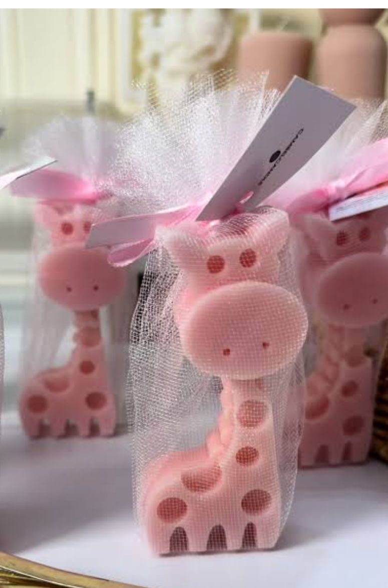 Vela de Jirafa Para baby shower en tul